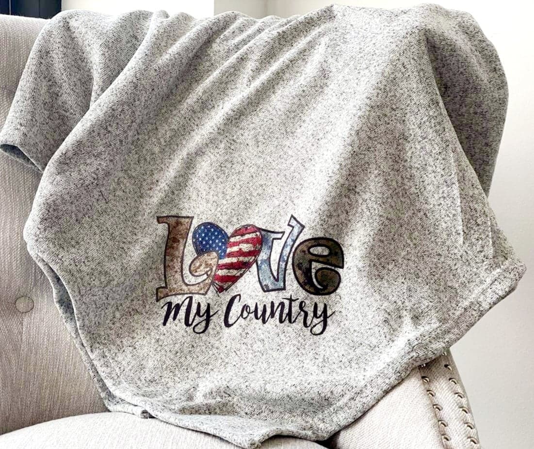 Love My Country Throw Blanket
