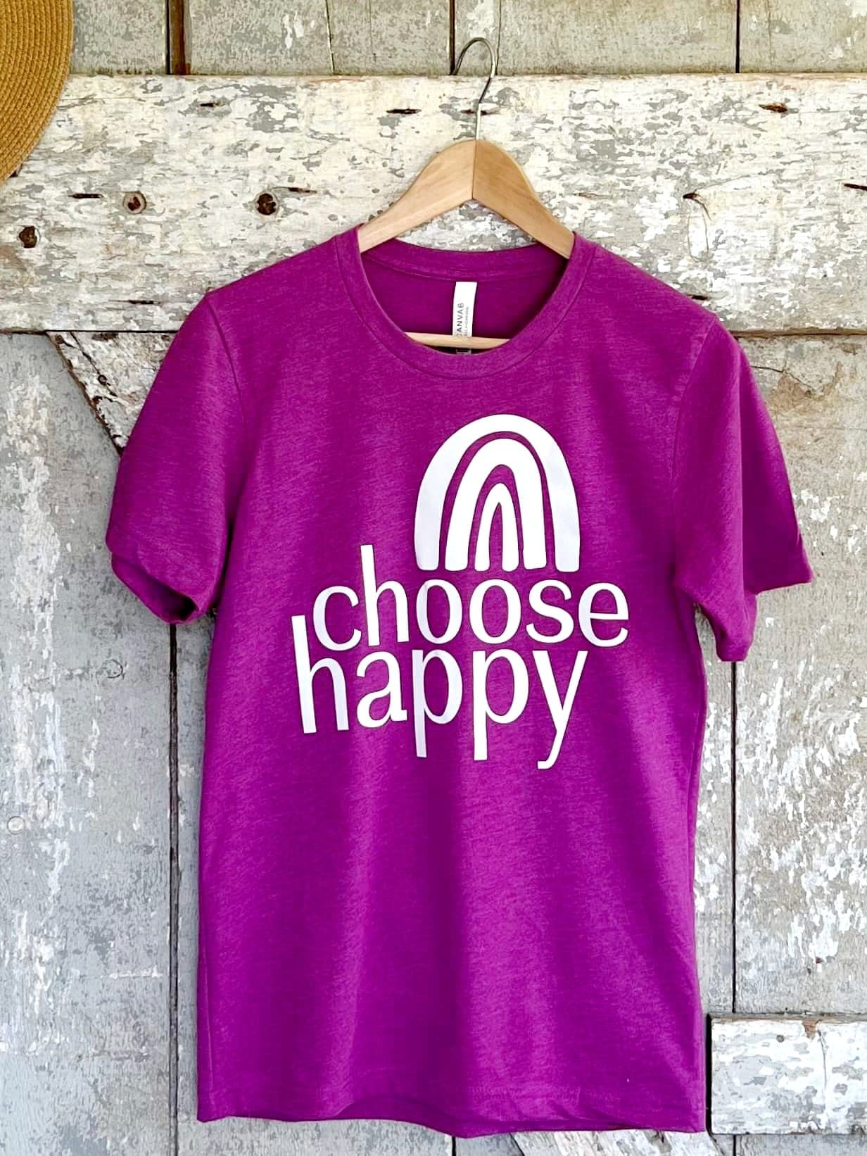 Choose Happy Rainbow T-Shirt Top