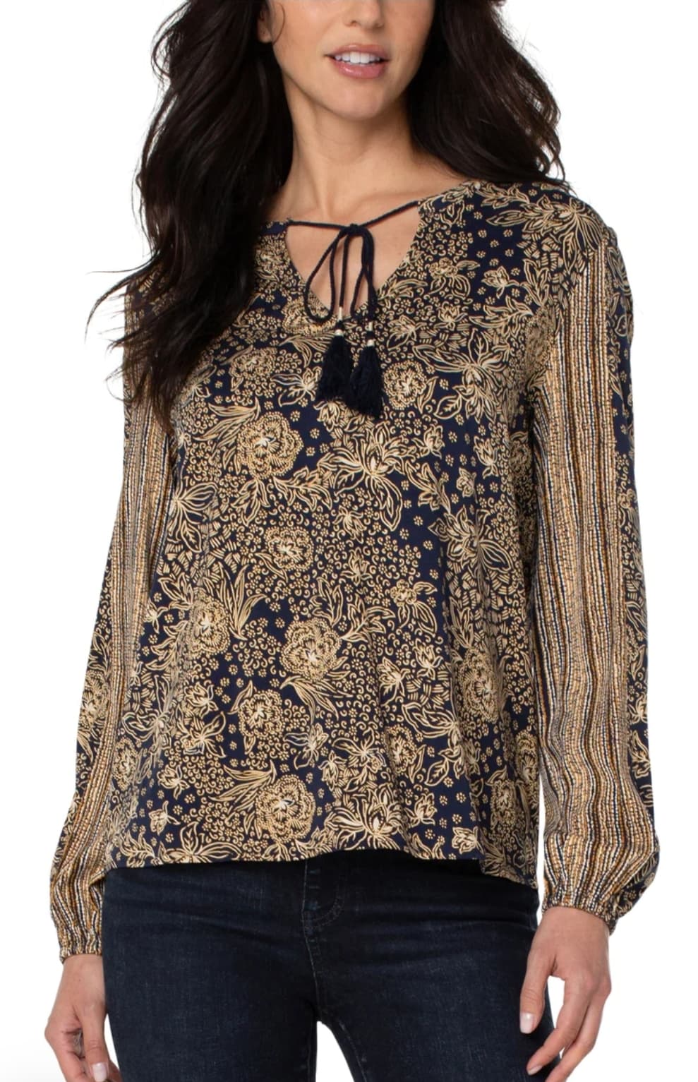 Tie Front Popover Blouse Top
