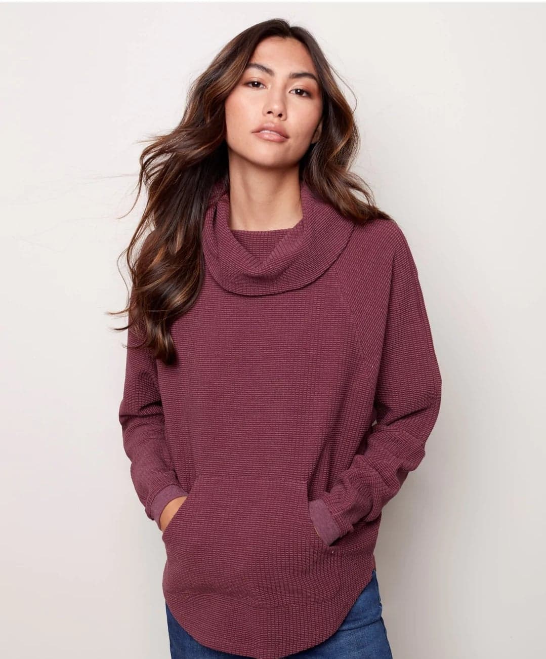 Charlie B Waffle Knit Top-Clearance Final Sale