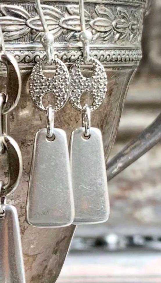 love.vintage Silver Drop Earrings