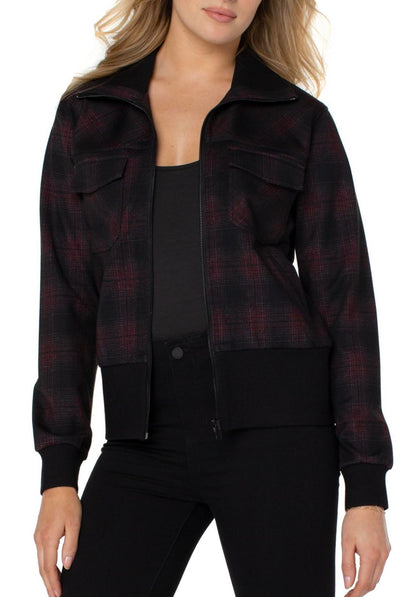Liverpool Collared plaid Bomber Jacket - Clearance Final Sale