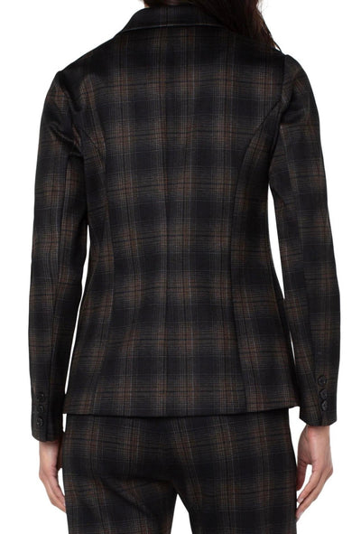 Liverpool Brown Black Plaid Fitted Blazer - Clearance Final Sale