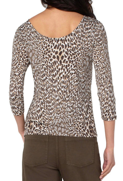 Liverpool Animal Print Scoop Back Top- Clearance Final Sale