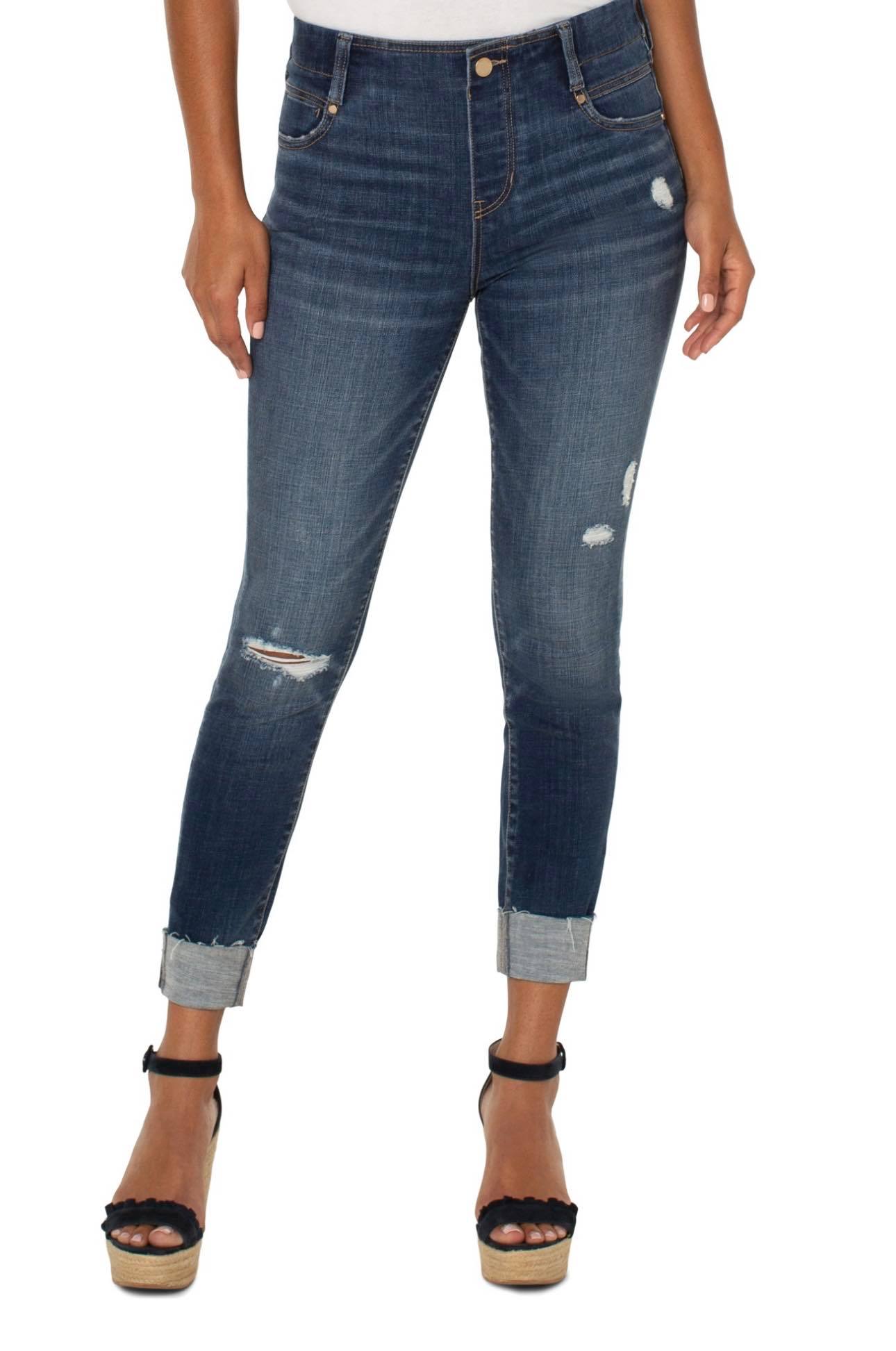 Liverpool Gia Glider Cropped Skinny W/ Cuff Jeans