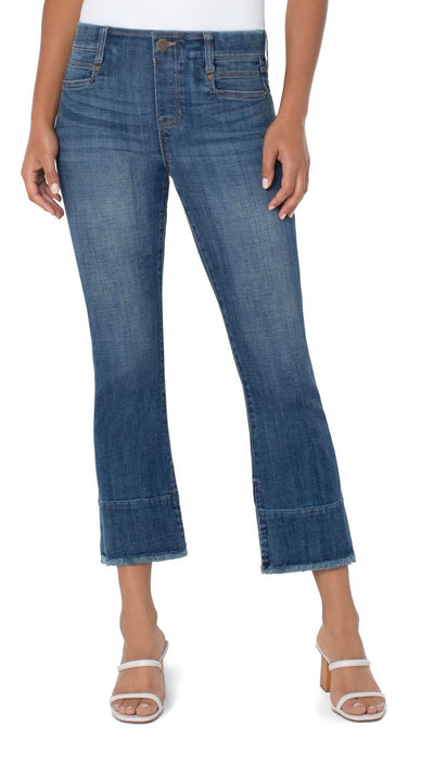 Liverpool Gia Glider Crop Flare w/ Slit Jeans