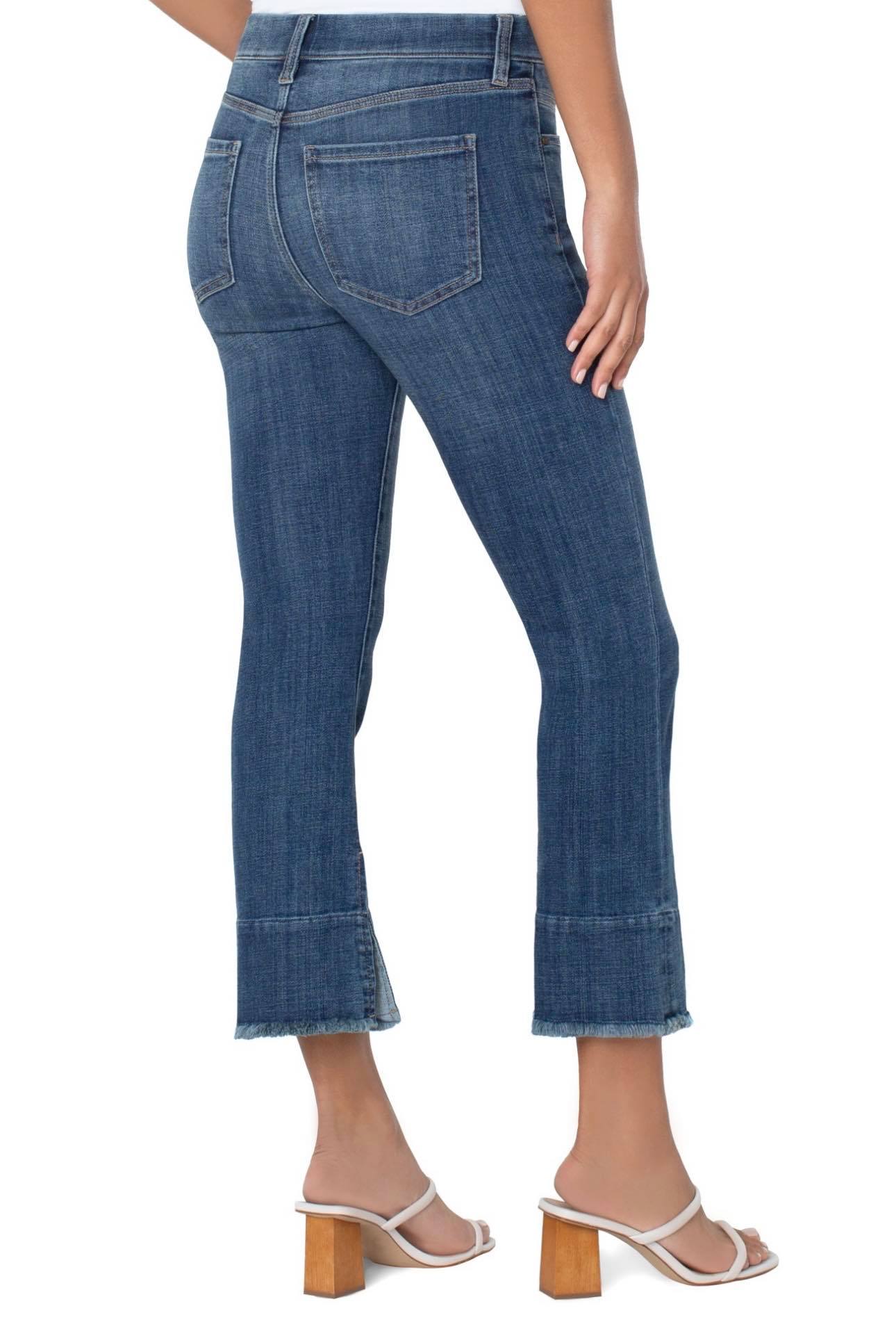 Liverpool Gia Glider Crop Flare w/ Slit Jeans