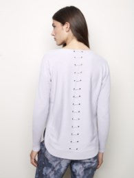 Charlie B Back Lace Up Lilac Sweater