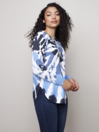 Charlie B Printed Knit Sweater- Clearance Final Sale