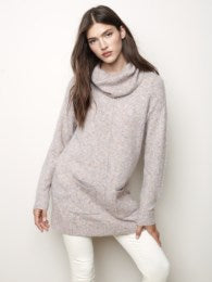Charlie B Cowl Neck Tunic Sweater - Clearance Final Sale
