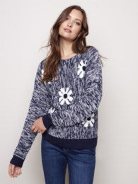 Charlie B Dolman Flower Sweater - Clearance Final Sale