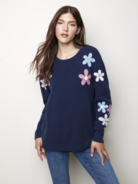 Charlie B Flower Punch Design Sweater - Clearance Final Sale