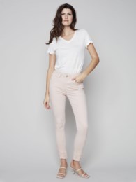 Charlie B Frayed Cropped Twill Jeans Pants Pearl