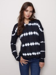 Charlie B Tie Dye Fringe Detail Sweater- Clearance Final Sale