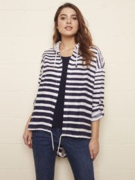 Charlie B Striped Nautical Linen Duster Jacket