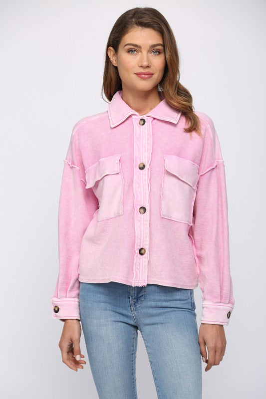 Washed Terry Cropped Jacket