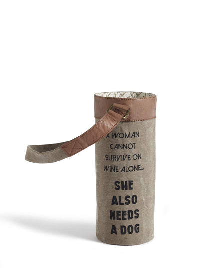 Up-Cycled Canvas Wine Bag