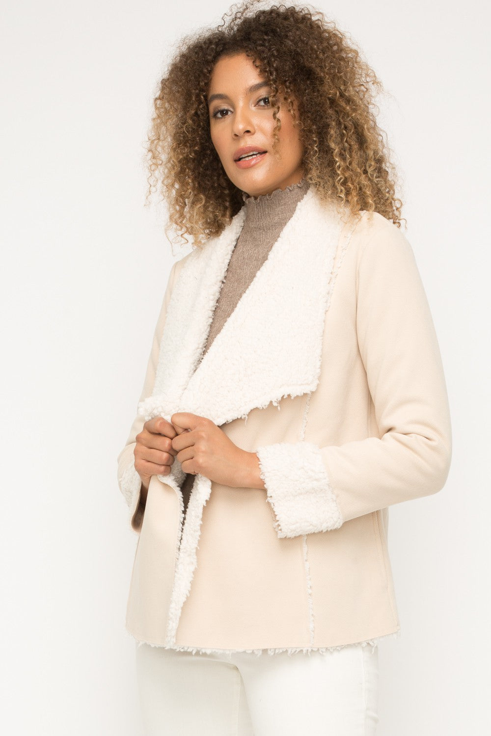 Fur Lapel One Button Jacket-Clearance Final Sale